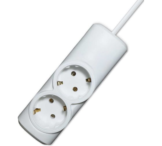 Удлинитель сетевой PROGIX 2 розетки, 3 метра с/з, белый, 3x1.5 US2GX1W3