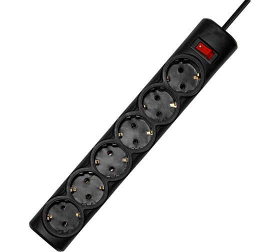 Сетевой фильтр PROGIX 6 розеток, 10 метров, чёрный, 3x0.75 PG639
