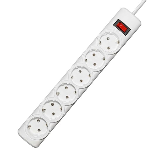 Сетевой фильтр PROGIX 6 розеток, 3 метра, белый, 3x0.75 PG631