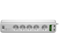 Сетевой фильтр APC Essential SurgeArrest 5 outlets, with 5V, 2.4A 2 port USB Charger 230V Russia PM5U-RS