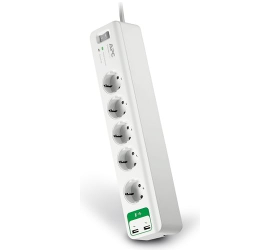 Сетевой фильтр APC Essential SurgeArrest 5 outlets, with 5V, 2.4A 2 port USB Charger 230V Russia PM5U-RS