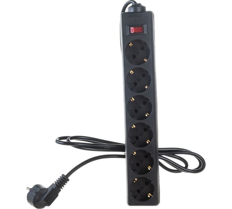 Сетевой фильтр ExeGate SP-6-1.8B 6 евро с заземлением, 1.8м, выключатель с подсветкой, черный 119391