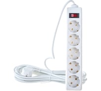 Сетевой фильтр ExeGate SP-5-5W 5евро с заземлением, 5м, выключатель с подсветкой, белый 221190