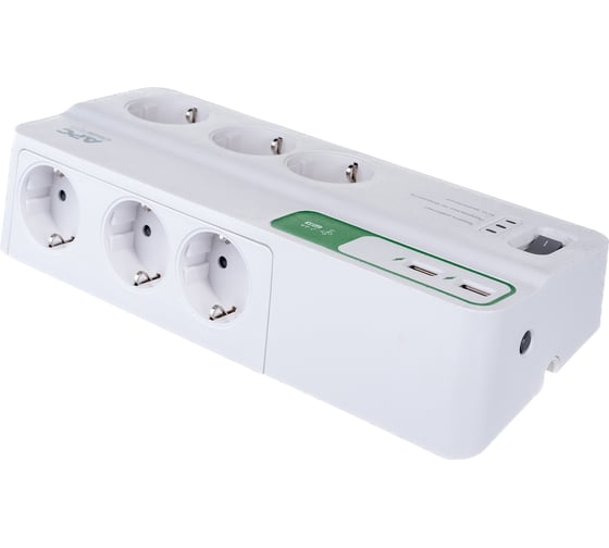 Сетевой фильтр APC Essential SurgeArrest 6 outlets, with 5V, 2.4A 2 port USB charger, 230V Russia PM6U-RS