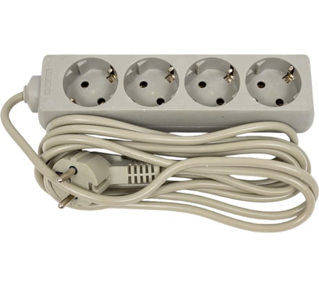 Удлинитель ExeGate ECE-4-3G 4 евророзетки с заземлением, 3м, серый 285814