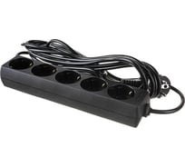 Удлинитель ExeGate ECE-5-5B 5 евророзетки с заземлением, 5м, черный 285825