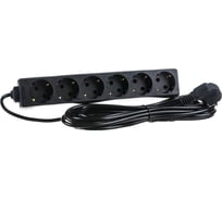 Удлинитель ExeGate ECE-6-5B 6 евророзетки с заземлением, 5м, черный 285834