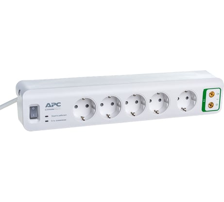 Сетевой фильтр APC Essential SurgeArrest 5 outlets, with Coax Protection 230V Russia PM5V-RS