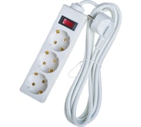 Удлинитель ExeGate EC-3-3W 3 евро с заземлением, 3м, выключатель с подсветкой, белый 279354