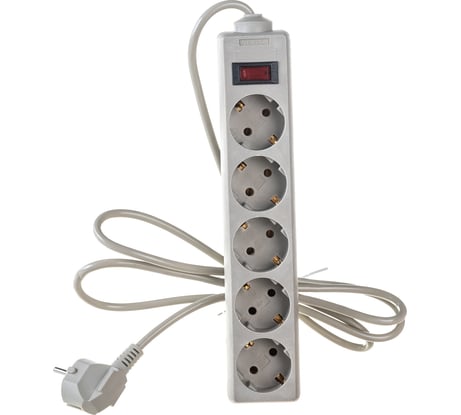 Сетевой фильтр ExeGate SP-5-1.8G 5 евро с заземлением, 1.8м, выключатель с подсветкой, серый 221173