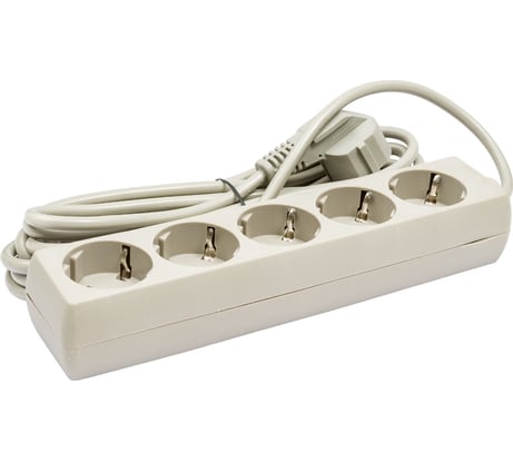 Удлинитель ExeGate ECE-5-5G 5 евророзетки с заземлением, 5м, серый 285826