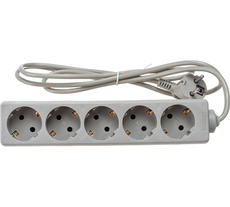 Удлинитель ExeGate ECE-5-1.8G 5 евророзетки с заземлением, 1.8м, серый 285820