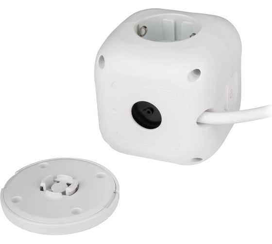Удлинитель Jazzway EC-03U-150-wh 3х1,5, с поворотной подставкой, белый, заземление,шторка, выключатель 5060616