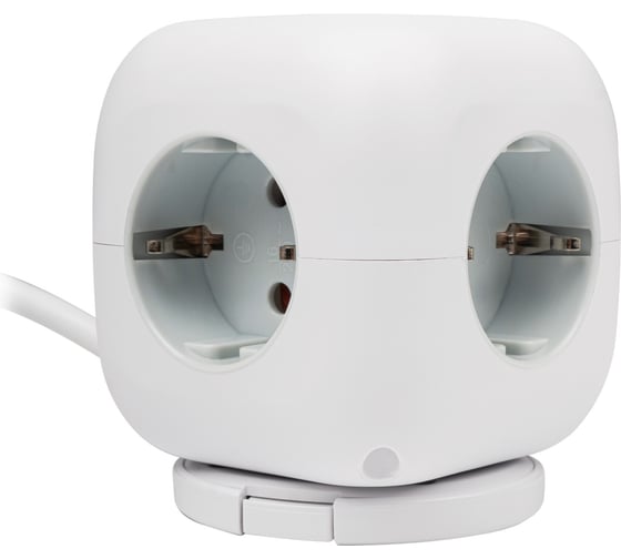 Удлинитель Jazzway EC-03U-150-wh 3х1,5, с поворотной подставкой, белый, заземление,шторка, выключатель 5060616