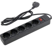 Сетевой фильтр 5bites 1.5 м, 5 розеток, черный SP5B-115