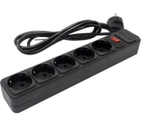 Сетевой фильтр 5bites 1.8 м, 5 розеток, черный SP5B-118