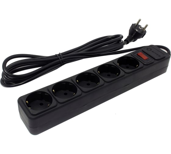 Сетевой фильтр 5bites 3 м, 5 розеток, черный SP5B-130