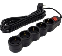 Сетевой фильтр 5bites 5 м, 5 розеток, черный SP5B-250