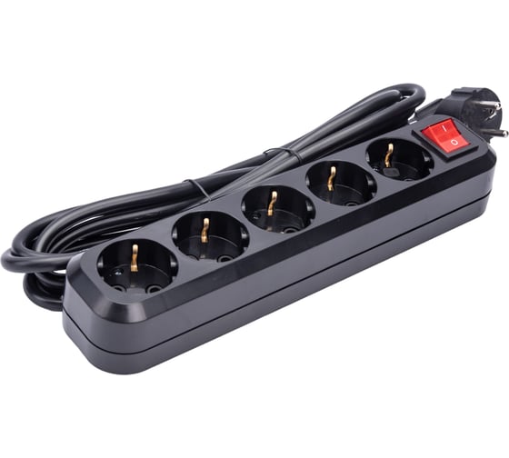 Сетевой фильтр 5bites 3м, 5 розеток, 16A, черный SP5B-330