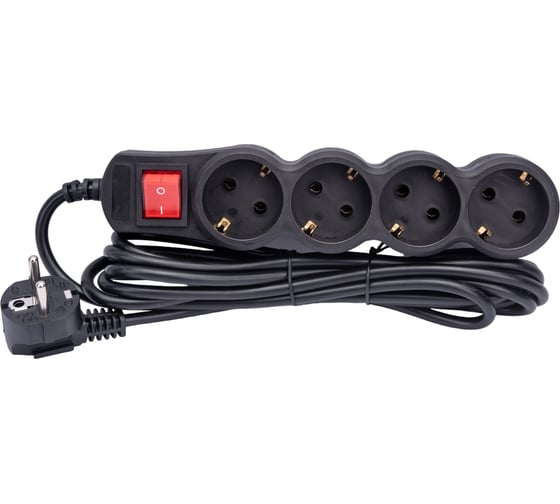 Сетевой фильтр 5bites 3 м, 4 розетки, черный SP4B-130