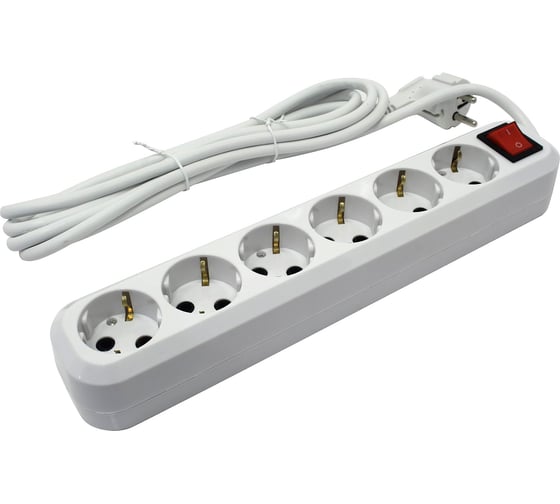 Сетевой фильтр 5bites 3м, 6 розеток, 16A, белый SP6W-330