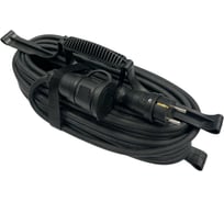 Удлинитель силовой iTOK тип SUR серии iCONNECT COLOR на рамке без земли КГтп-ХЛ 2x1 мм 1 гнездо IP44 ГОСТ цвет черный 20 м i-CONNECT-COLOR-SUR-KG-210-1-44-20-BLACK