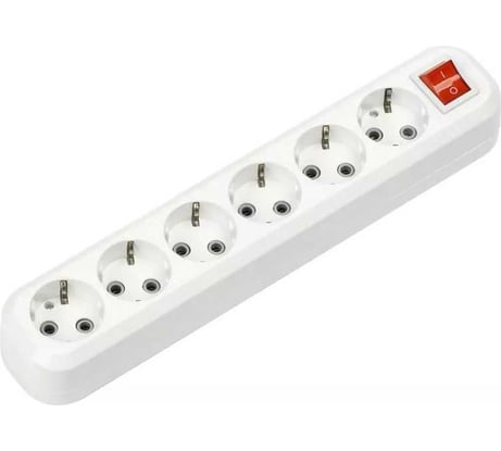 Удлинитель Smartbuy 6 гнезд 7 м, 16А/3,5кВт с выкл. и заземлением ПВС 3x1,0 SBE-16-6-07-ZS