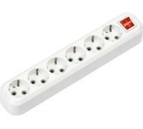 Удлинитель Smartbuy 6 гнезд 5 м, 16А/3,5кВт с выкл. и заземлением ПВС 3x1,0 SBE-16-6-05-ZS