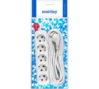 Удлинитель Smartbuy 5 гнезд 10 метров 16А/3,5кВт с заземлением ПВС 3x1,0 SBE-16-5-10-Z