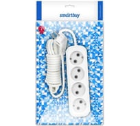 Удлинитель Smartbuy 4 гнезда 10 метров 16А/3,5кВт с заземлением ПВС 3x1,0 (SBE-16-4-10-Z) SBE-16-4-10m-Z