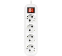 Удлинитель Smartbuy 4 гнезда 10 м, 16А/3,5кВт с выкл. и заземлением ПВС 3x1,0 SBE-16-4-10-ZS