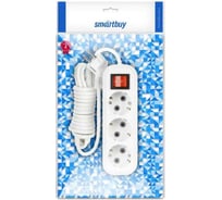 Удлинитель Smartbuy New, 3 гнезда, 7 м, 16А/3,5кВт с выкл. и заземлением ПВС 3x1,0 SBE-16-3-07m-ZS