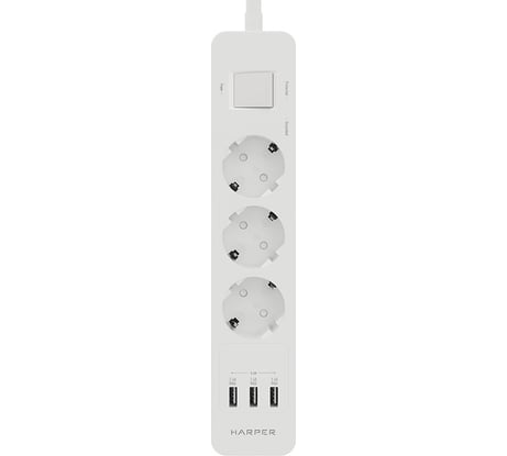 Удлинитель с USB зарядкой HARPER UCH-360 White H00003012
