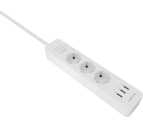 Удлинитель с USB зарядкой HARPER UCH-360 White H00003012