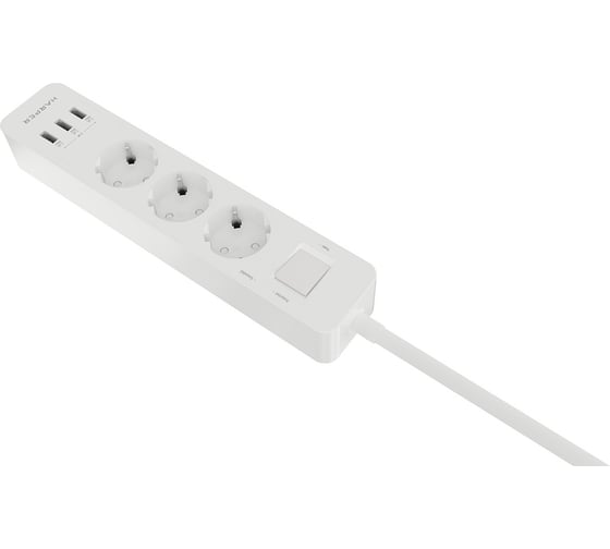 Удлинитель с USB зарядкой HARPER UCH-360 White H00003012