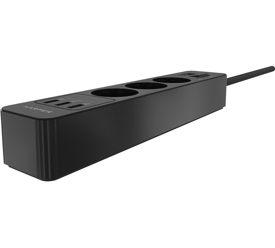 Удлинитель с USB зарядкой HARPER UCH-360 Black H00003011