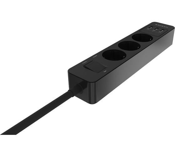 Удлинитель с USB зарядкой HARPER UCH-360 Black H00003011