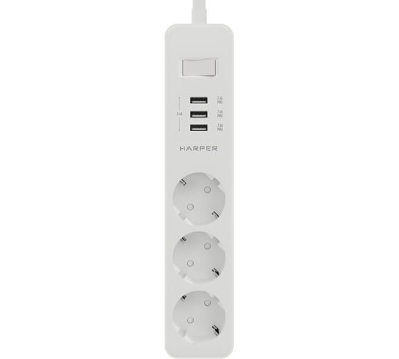 Удлинитель с USB зарядкой HARPER UCH-325 White H00003008 1
