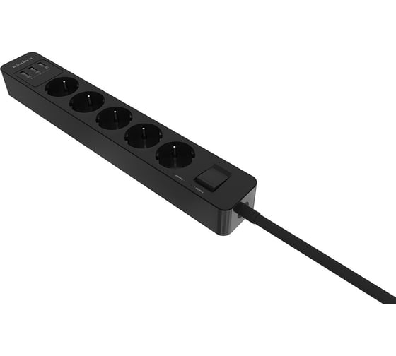 Удлинитель с USB зарядкой HARPER UCH-560 Black H00003013