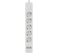 Удлинитель с USB зарядкой HARPER UCH-560 White H00003014 18373261