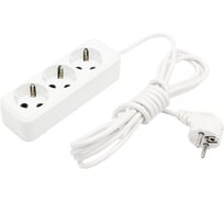 Удлинитель REXANT 3 гнезда, 3х1.0 мм2, с/з, 3 м, белый 11-8734