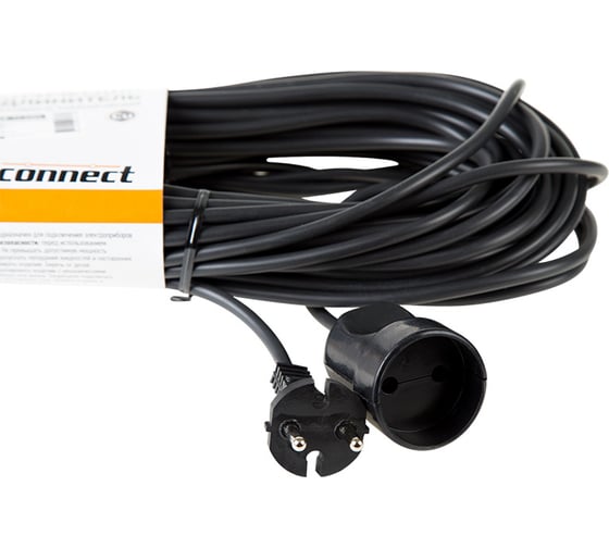 Силовой удлинитель PROconnect ПВС 2х0.75, 10 м, б/з, 6 А, 1300 Вт, IP20, черный 11-7114