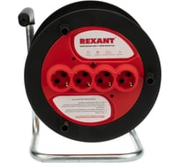 Силовой удлинитель на катушке REXANT ПВС 3х1.5, 30 м, 4 гнезда, с заземлением, 16 А оранжевый Россия 11-7087