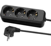 Удлинитель сетевой TDM ELECTRIC 3 розетки, 7 метров, с заземлением, 10 А, 2300 Вт, черный, SQ1303-1053