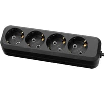 Удлинитель сетевой TDM ELECTRIC 4 розетки, 10 метров, с заземлением, 10 А, 2300 Вт, черный, SQ1303-1059