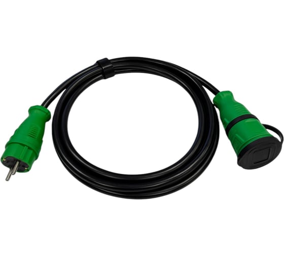 Удлинитель силовой iTOK тип SU серии iCONNECT COLOR без земли КГтп-ХЛ 2x1 мм 1 гнездо IP44 ГОСТ цвет зеленый 40 м i-CONNECT-COLOR-SU-KG-210-1-44-40-GREEN