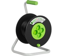 Удлинитель силовой ЭРА GREEN LINE KAT2x1.530m Greenline на катушке пластик 4 розетки без заземления Б0065083