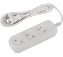 Удлинитель электрический  ЭРА UDL10315 Greenline 3 розетки без заземления 1,5м ПВС 2x0.75мм2 Б0065048