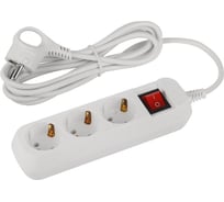 Удлинитель электрический  ЭРА UDL10330ES Greenline 3 розетки с заземлением с выключателем 3м ПВС 3x0.75мм2 Б0065047