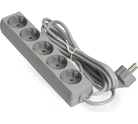 Удлинитель ExeGate ECE-5-3G 5 евророзеток с заземлением, 3м, серый 285823
